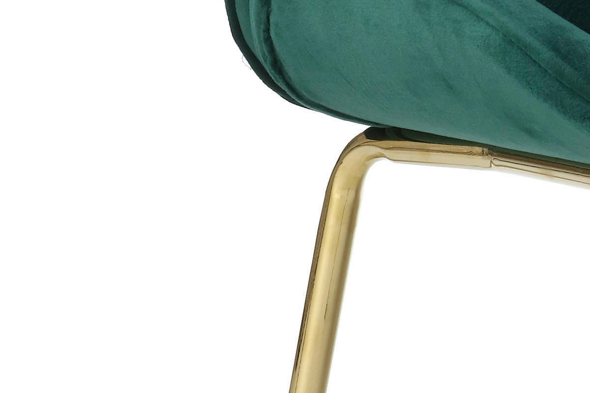 Stuhl Charlize 100 2er grün Microfaser B/H/T: ca. 48x87x59 cm Charlize 100 2er - messing/grün (48,00/87,00/59,00cm) - 360 Living