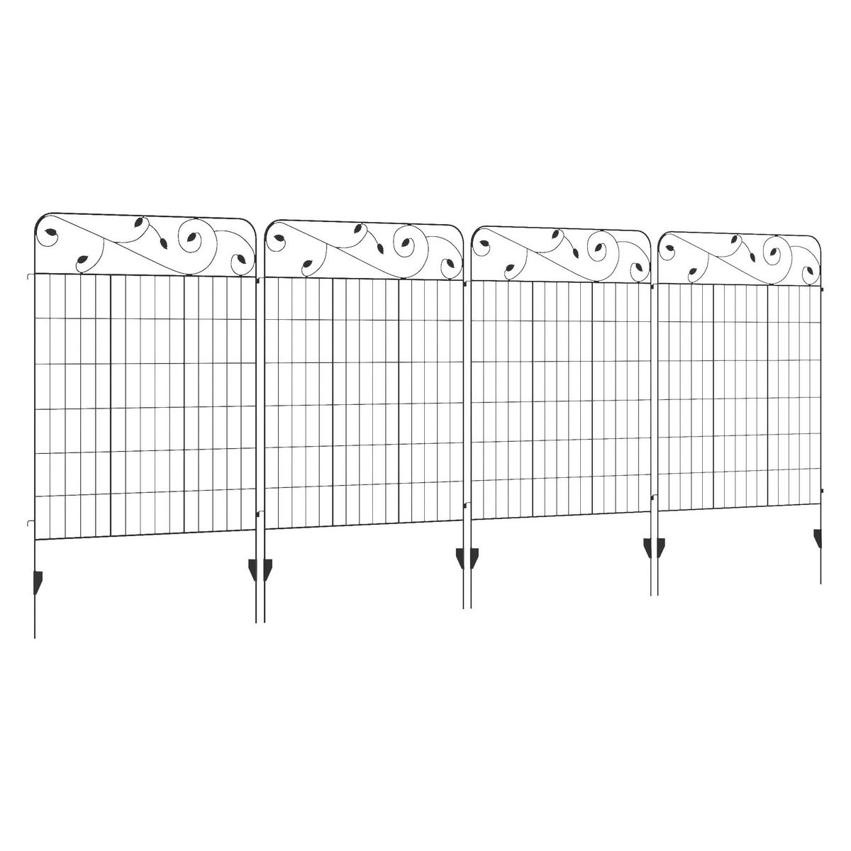 Outsunny Zaun schwarz Polypropylen B/H/L: ca. 0,8x352x110 cm Zaun - schwarz (110,00/0,80/352,00cm) - Outsunny