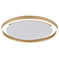Just Light LED-Deckenleuchte RITUS 15391-60 messing weiß Metall H/D: ca. 5,3x39,3 cm 1 Brennstellen RITUS - messing/weiß (39,30/5,30cm) - Just Light