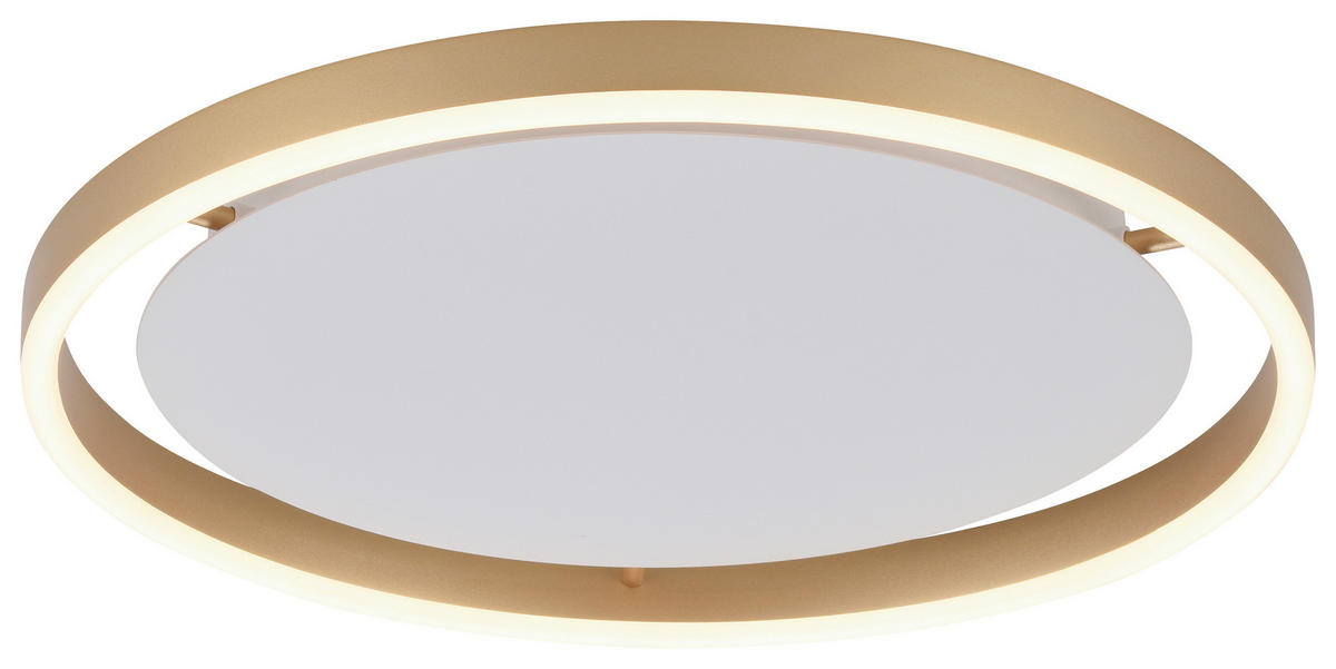 Just Light LED-Deckenleuchte RITUS 15391-60 messing weiß Metall H/D: ca. 5,3x39,3 cm 1 Brennstellen RITUS - messing/weiß (39,30/5,30cm) - Just Light