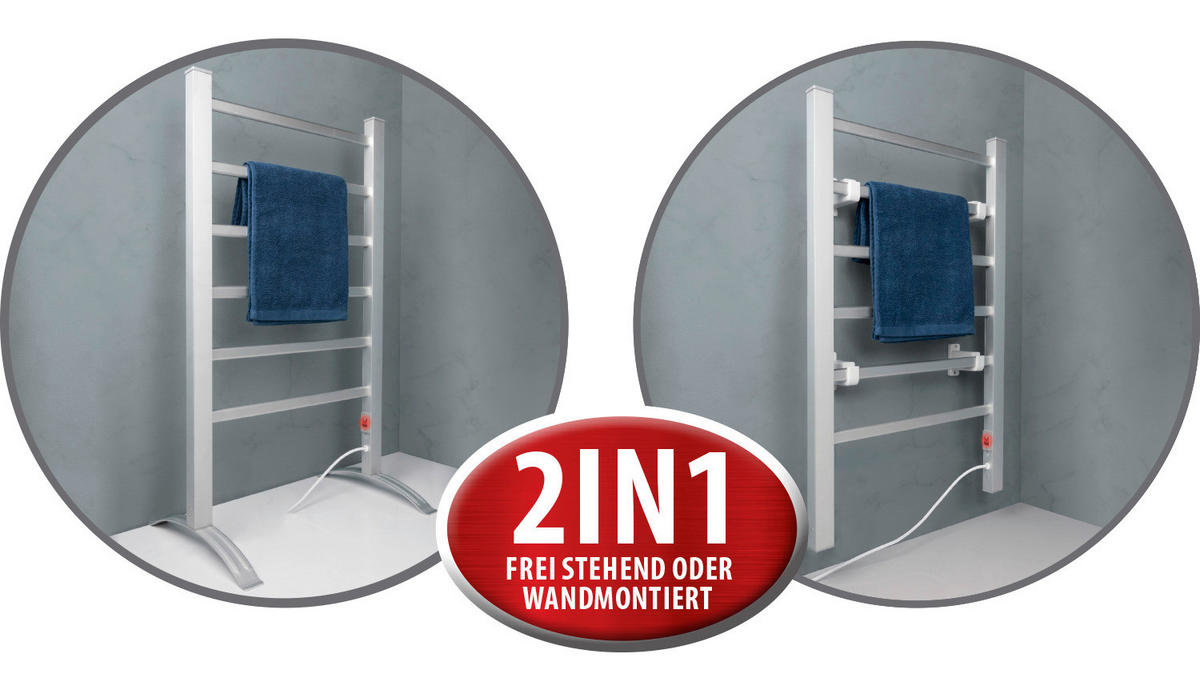 Handtuchwärmer silber Elektrischer_Handtuchheizkörper - silber (53,00/90,00cm) - Dirt Devil