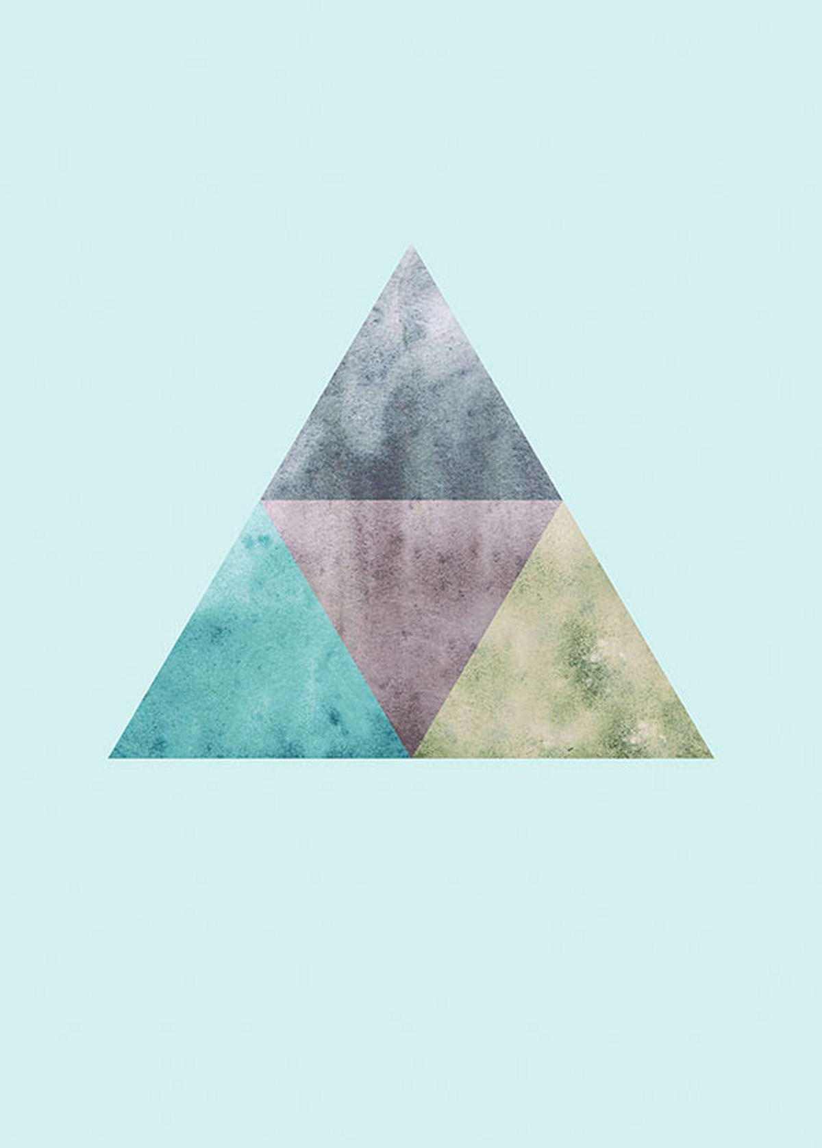 Komar Poster Triangles Top Blue Abstrakt B/L: ca. 50x70 cm Triangles Top Blue - (50,00/70,00cm) - Komar
