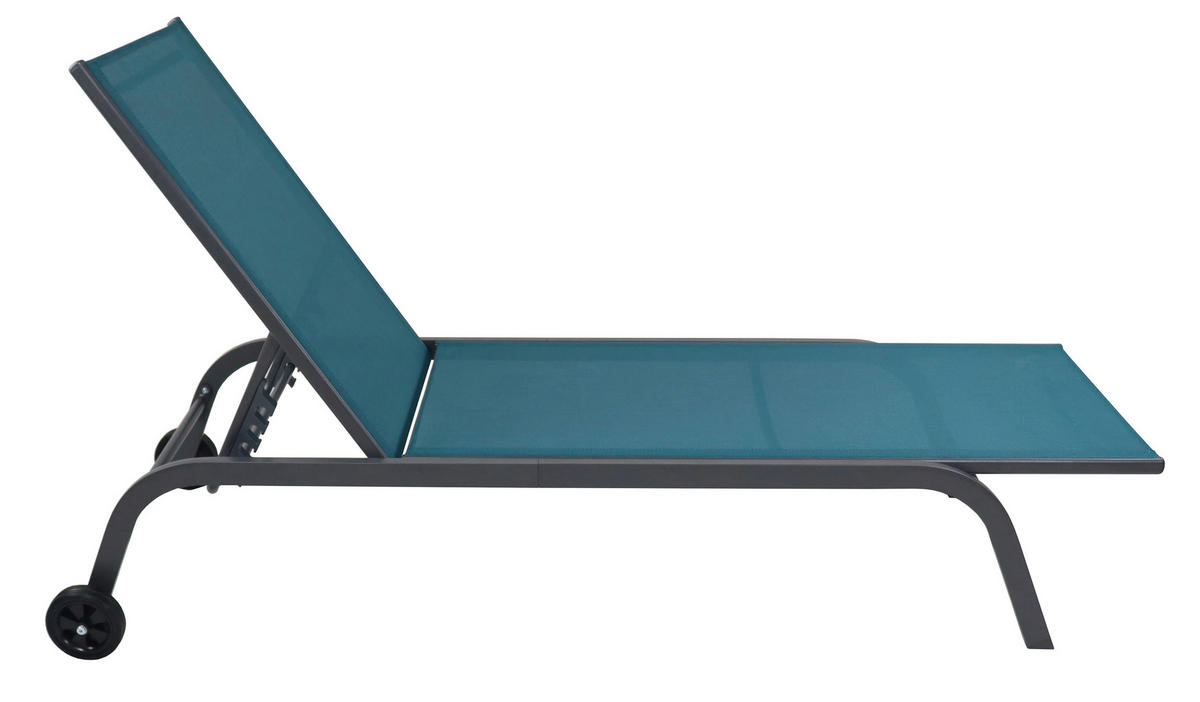 VCM Sonnenliege Sonlas blau Textilene B/H/L: ca. 58x32x192 cm Sonlas - blau (192,00/58,00/32,00cm) - VCM