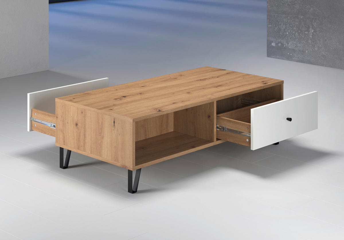 TV-Lowboard Touch Eiche Artisan Nachbildung weiß matt B/H/T: ca. 110x37x60 cm Touch - Eiche/weiß (110,00/37,00/60,00cm) - Trendteam