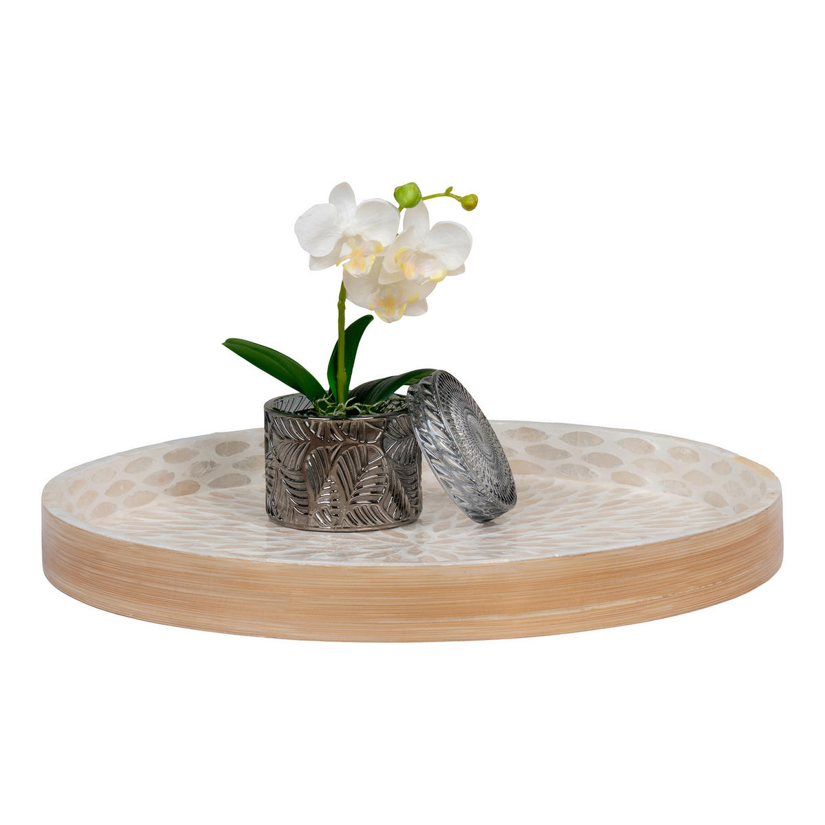 Tablett beige Bambus B/H/L: ca. 40x3,5x40 cm Tablett - beige (40,00/40,00/3,50cm)