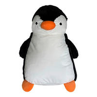 Dekokissen Plüsch Plüschkissen_Pinguin 50x50cm - weiß/schwarz (50,00/50,00cm)