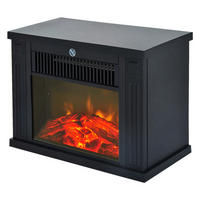 HOMCOM Elektrischer-Kamin MH820-050 schwarz Glas Kunststoff B/H/T: ca. 34x25x17 cm ca. 1200 W Elektrokamin 820-050 - schwarz (34,00/25,00/17,00cm) - HOMCOM
