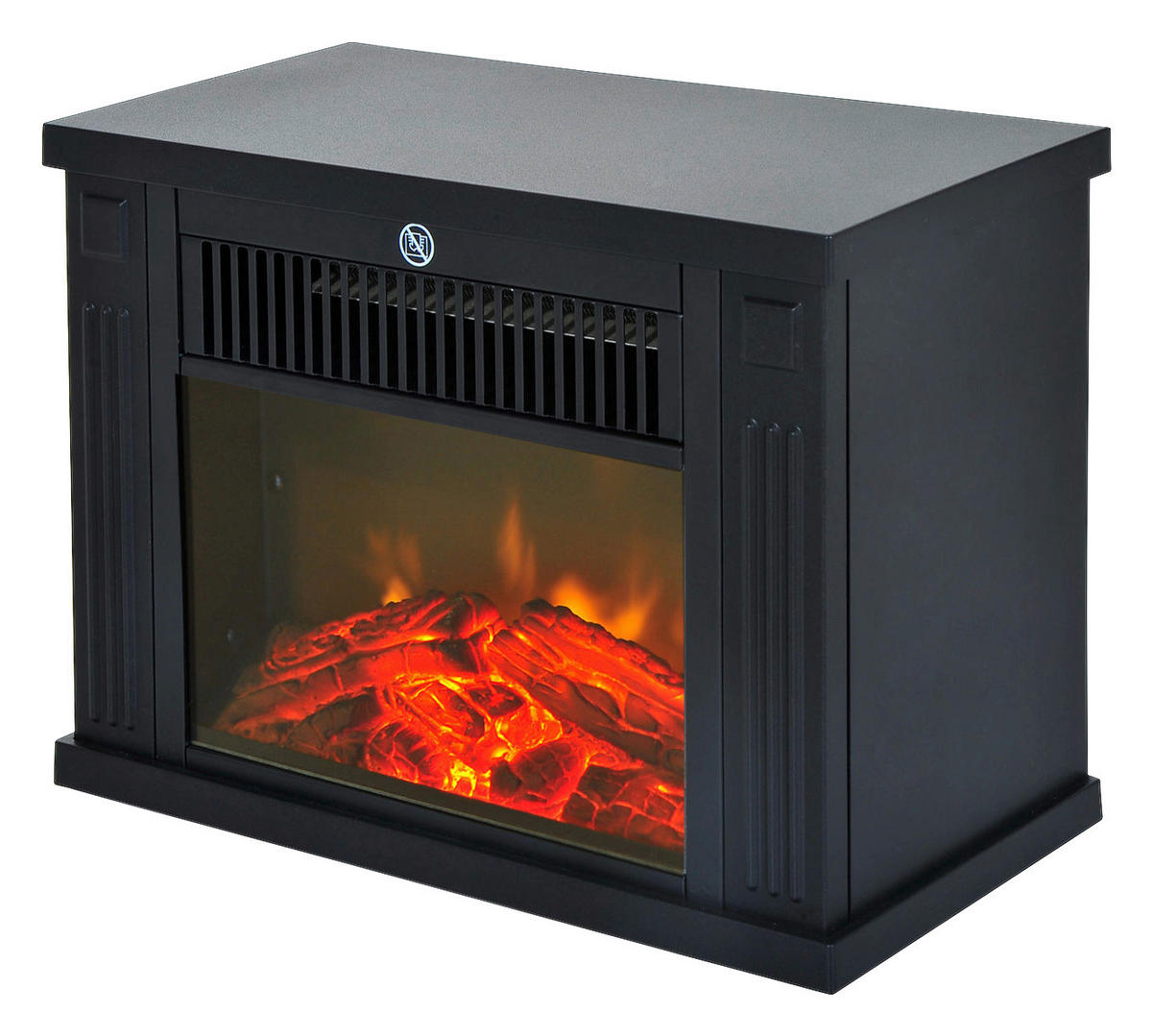 HOMCOM Elektrischer-Kamin MH820-050 schwarz Glas Kunststoff B/H/T: ca. 34x25x17 cm ca. 1200 W Elektrokamin 820-050 - schwarz (34,00/25,00/17,00cm) - HOMCOM