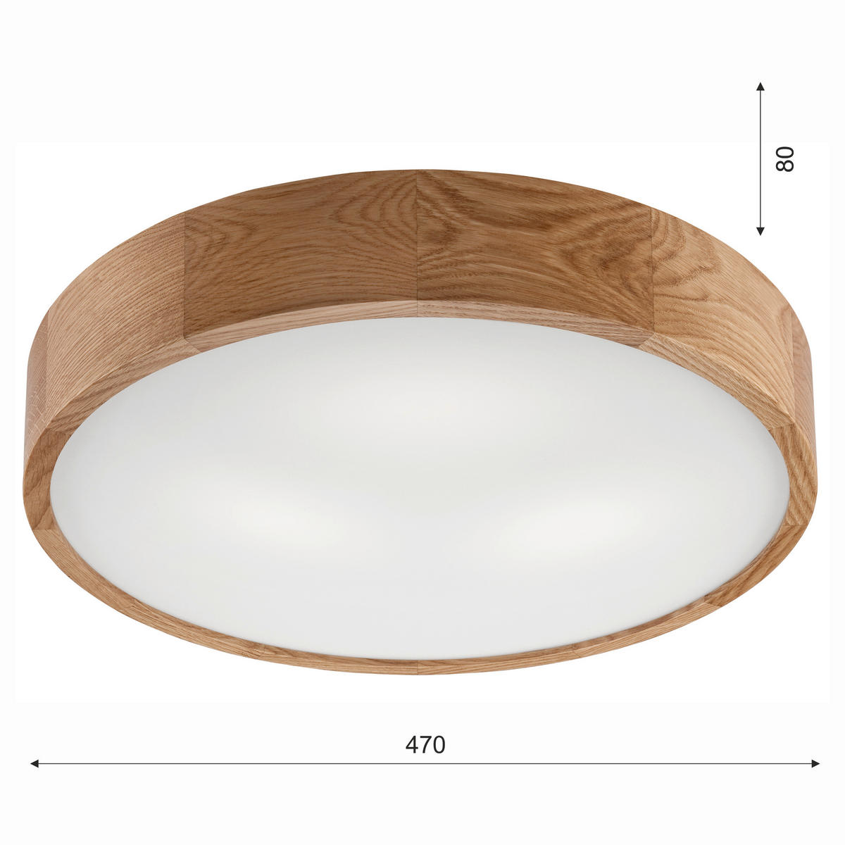 Lamkur Deckenleuchte EVELINE 38063 Eiche Holz Glas H/L: ca. 8x47 cm E27 3 Brennstellen Eveline - Eiche (47,00cm) - Lamkur