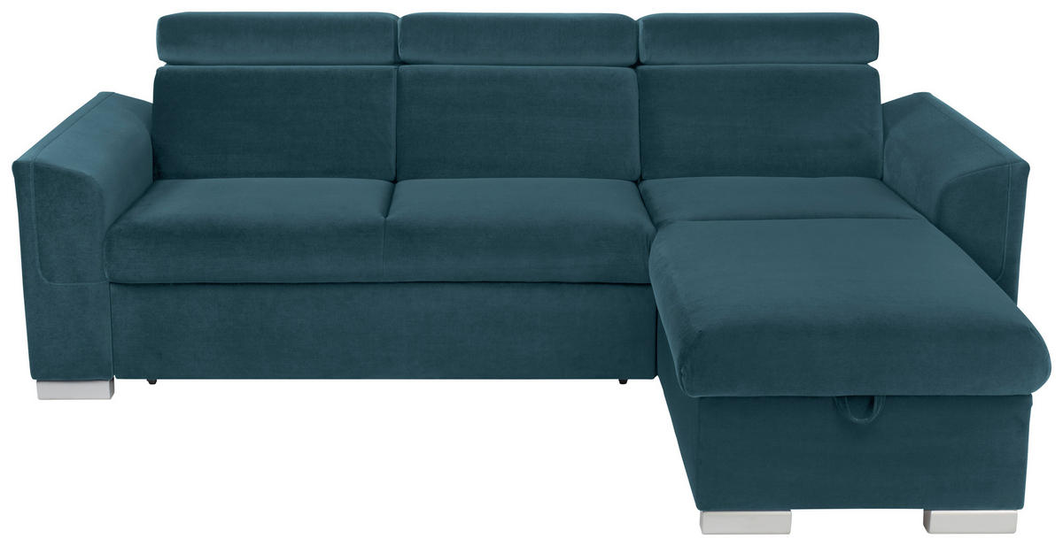 Funktionsecke Evia petrol Microfaser B/H/T: ca. 243x85x186 cm Evia - petrol/silber (243,00/85,00/186,00cm)
