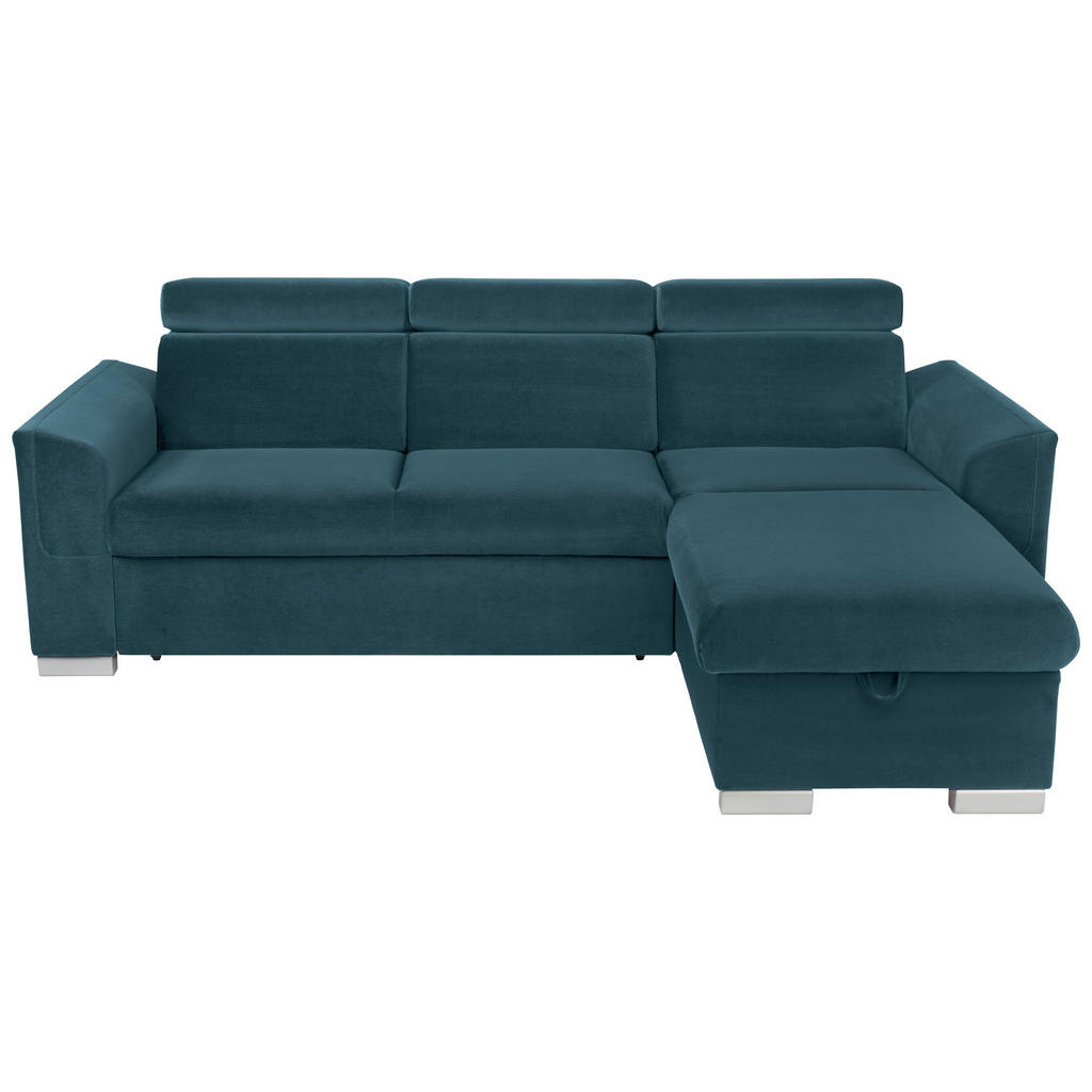 Thumbnail - Ecksofa Evia petrol Microfaser B/H/T: ca. 243x85x186 cm