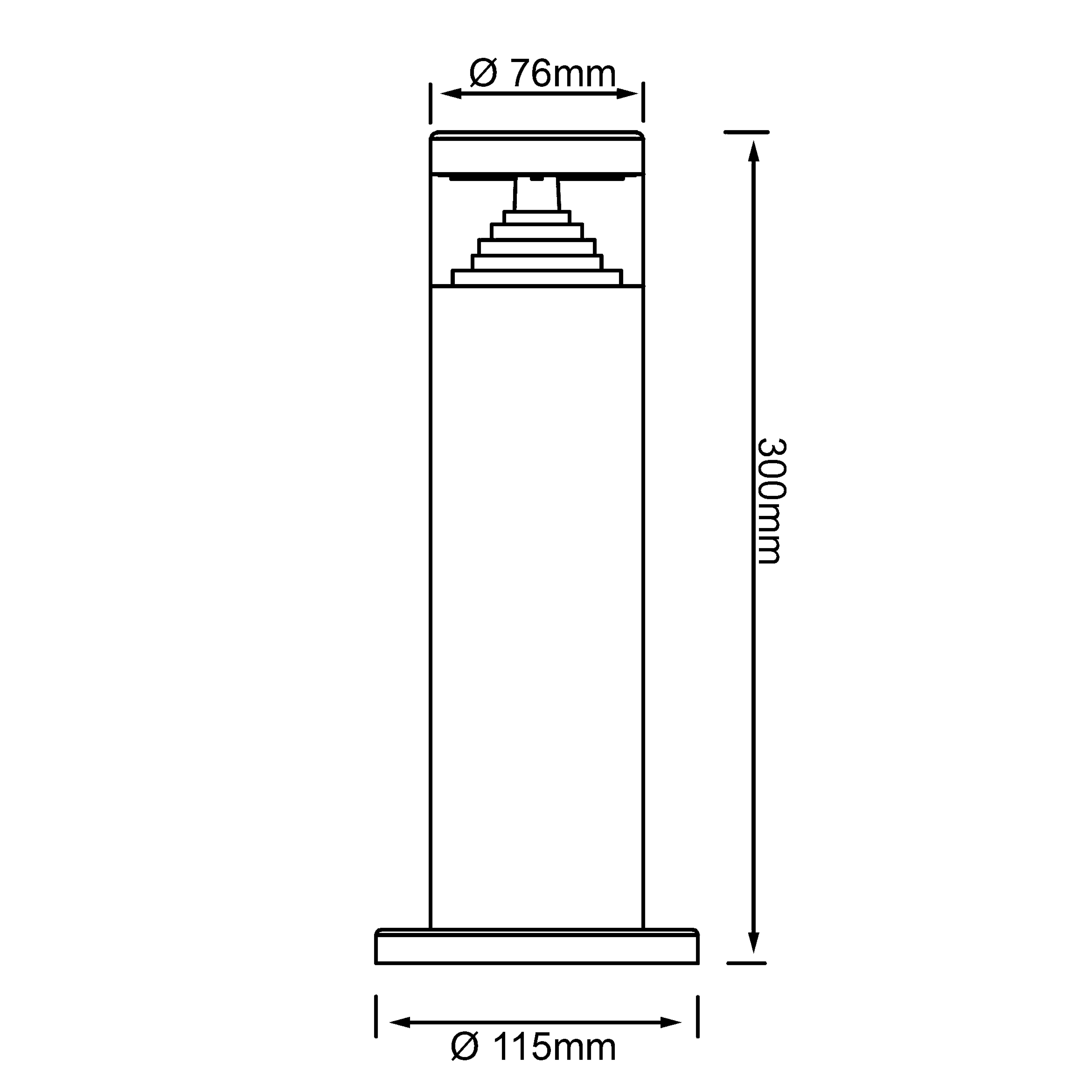 Außenstandleuchte G43484/82 Edelstahloptik B/H/T/D: ca. 7,5x30x7,5x7,5 cm LED-Außenstandleuchte_Avon - Edelstahloptik (7,50/30,00/7,50cm) - Brilliant