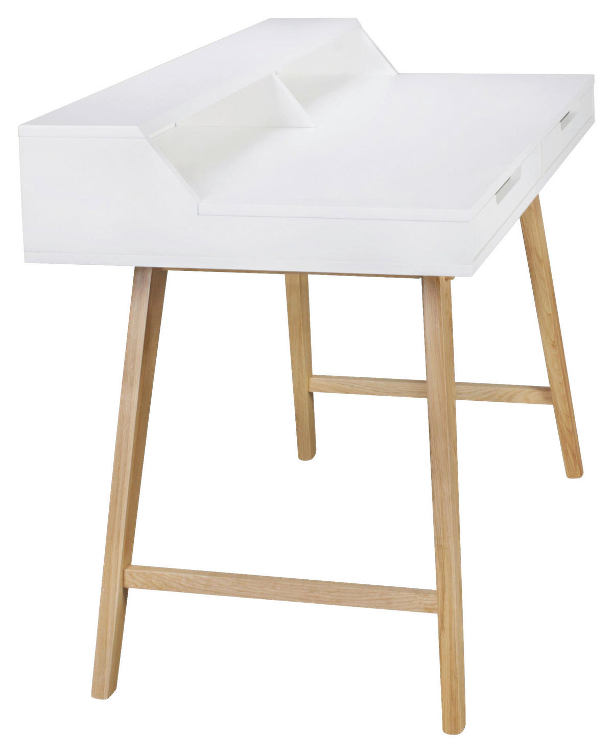 Schreibtisch weiß lackiert natur B/H/T: ca. 110x85x60 cm Schreibtisch - weiß/natur (110,00/85,00/60,00cm) - Wohnling