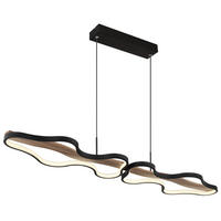 GLOBO LED-Pendelleuchte schwarz dunkelbraun Aluminium Holz Metall B/H/T: ca. 25,5x150x112 cm BEZZY - dunkelbraun/schwarz (25,50/150,00/112,00cm) - GLOBO