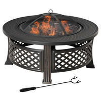 Outsunny Feuerschale schwarz Polyester B/H/L: ca. 81x50x81 cm Feuerschale - schwarz (81,00/81,00/50,00cm) - Outsunny