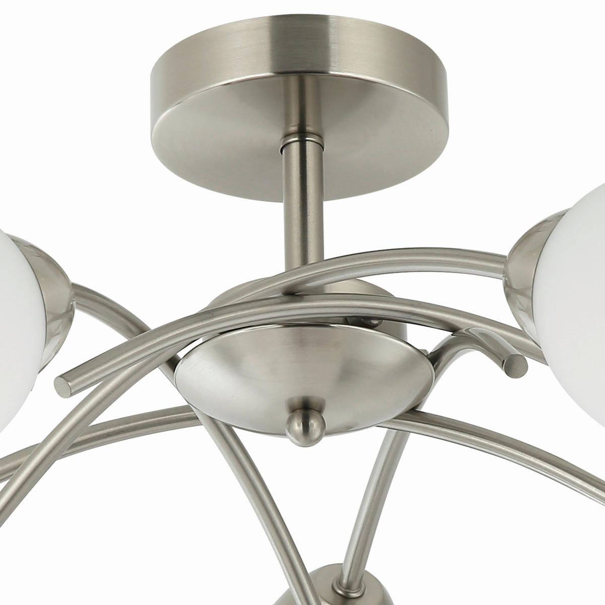 Lamkur Deckenleuchte DONNA 45504 nickel Glas Metall H/L: ca. 26x45 cm E27 5 Brennstellen Donna - nickel (45,00cm) - Lamkur