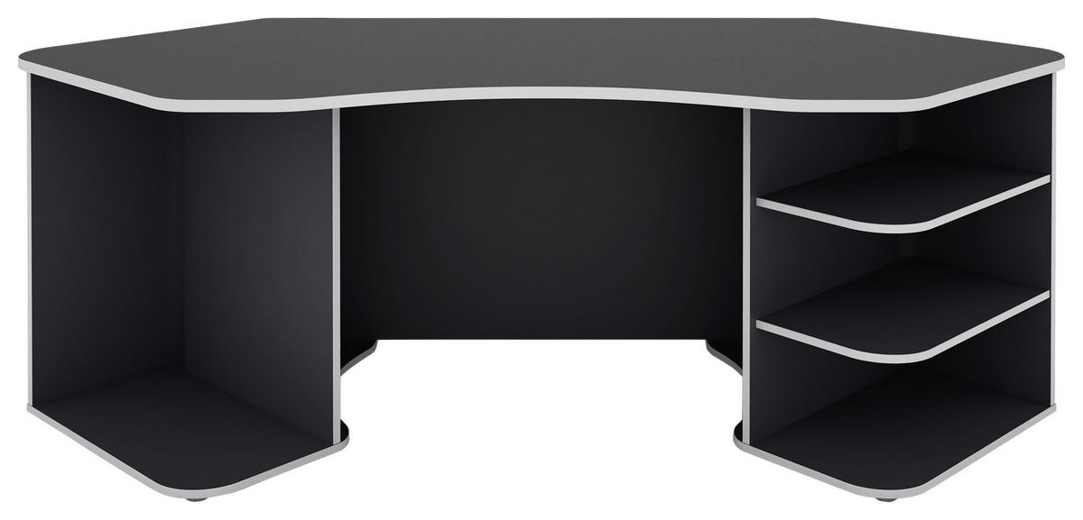 Schreibtisch THANATOS anthrazit weiß B/H/T: ca. 198x76x85 cm THANATOS - weiß/anthrazit (198,00/76,00/85,00cm) - byLIVING