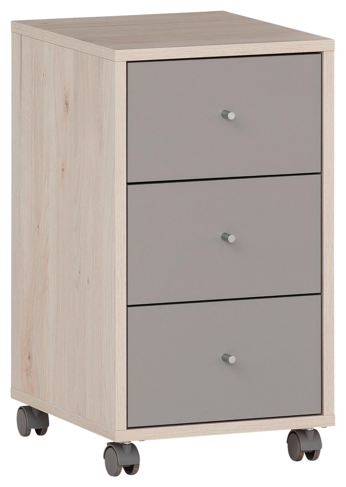 Rollcontainer Serie 400 Sandeiche Nachbildung grau B/H/T: ca. 32,6x59,7x39,1 cm Serie 400 - grau (32,60/59,70/39,10cm) - Möbelpartner