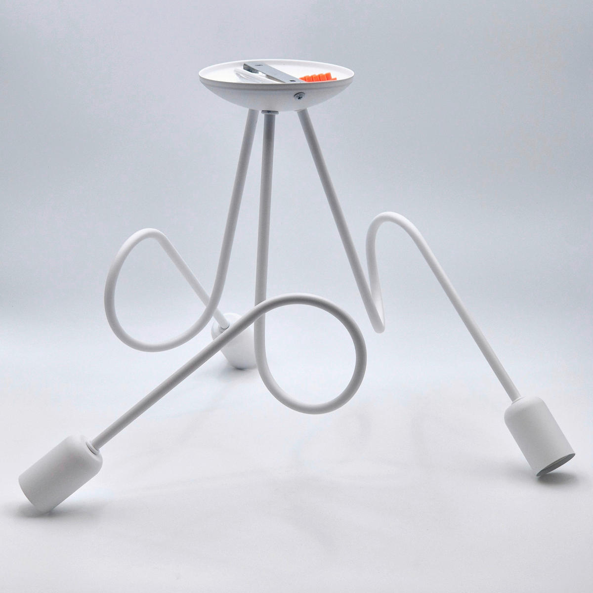 Lamkur Kronleuchter weiß Stahl B/H/L: ca. 39x54x54 cm E27 3 Brennstellen Lizzy - weiß (54,00/39,00/54,00cm) - Lamkur