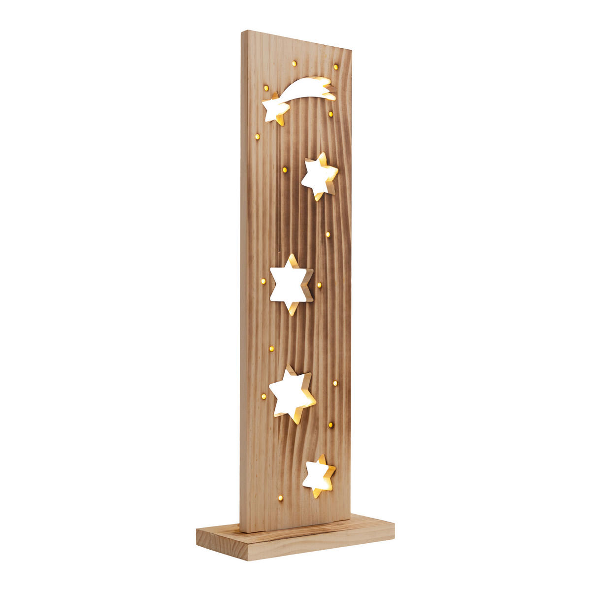 Näve Leuchten LED-Dekoleuchte natur Holz B/H/T: ca. 11x60x21,5 cm LED-Holz-Dekoleuchte STERNE - natur (11,00/60,00/21,50cm) - Näve Leuchten