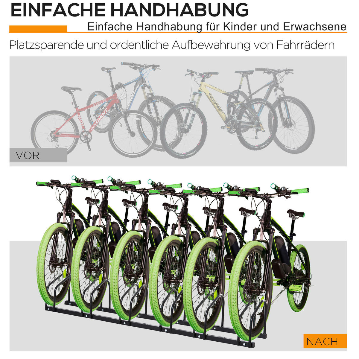 HOMCOM Fahrrad-Zubehör schwarz schwarz B/H/L: ca. 33x179x27 cm Fahrradhalter - schwarz (27,00/33,00/179,00cm) - HOMCOM