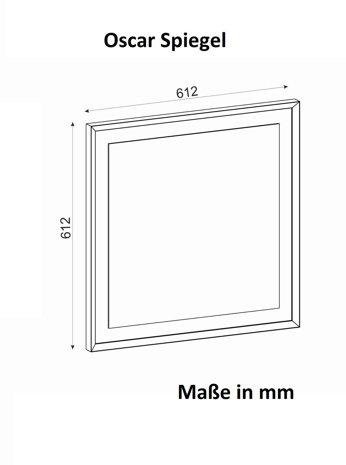Wandspiegel Oscar walnuss Nachbildung B/H/T: ca. 61,2x61,2x2 cm Oscar - walnuss (61,20/61,20/2,00cm) - moebel17