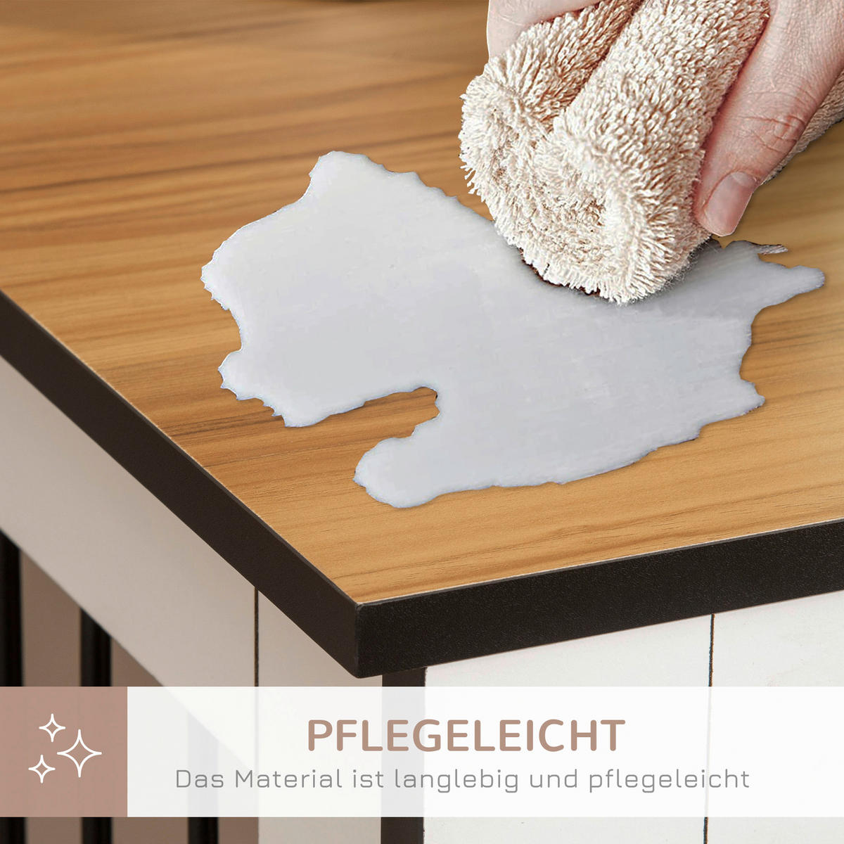 PawHut Hundekäfig weiß Spanplatte B/H/L: ca. 60x76x106 cm Hundekäfig - weiß/walnuss (106,00/60,00/76,00cm) - PawHut