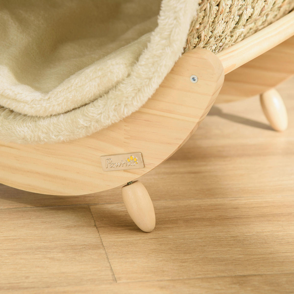 PawHut Katzen-Zubehör beige Kiefer B/H/L: ca. 38x41x43 cm Katzenhaus - beige/natur (43,00/38,00/41,00cm) - PawHut