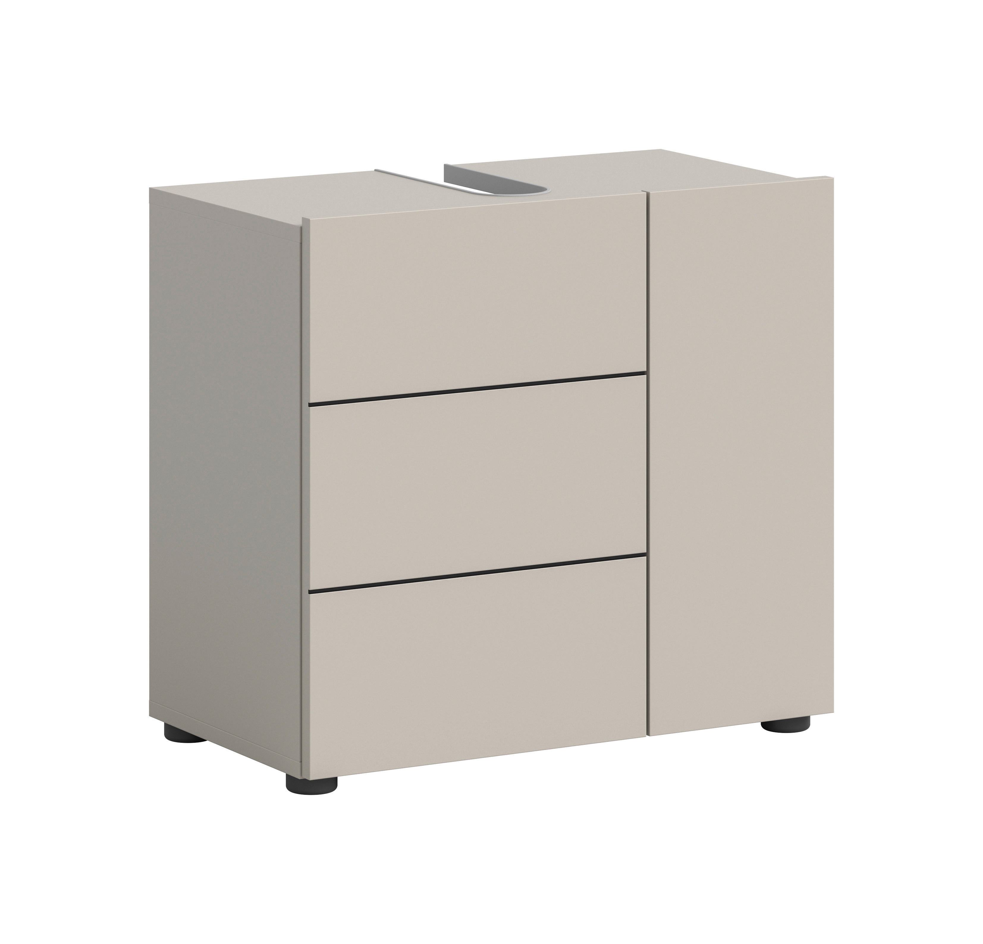 Waschbeckenunterschrank VIRA Cashmere schwarz B/H/T: ca. 60x57x34 cm VIRA - schwarz/Cashmere (60,00/57,00/34,00cm) - xonox.home