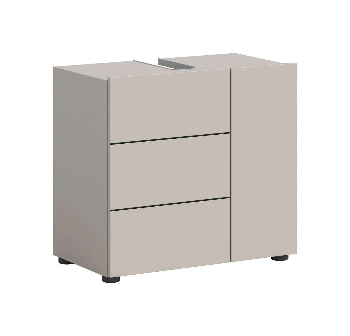 Waschbeckenunterschrank VIRA Cashmere schwarz B/H/T: ca. 60x57x34 cm VIRA - schwarz/Cashmere (60,00/57,00/34,00cm) - xonox.home