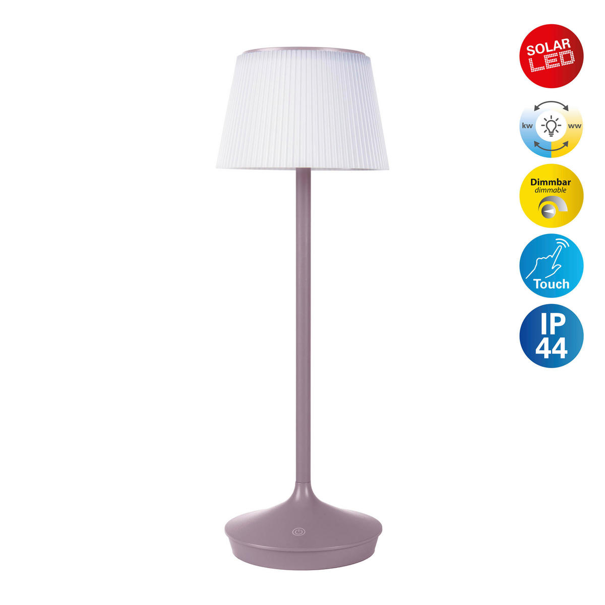 LED-Solar-Tischleuchte violett Kunststoff Metall B/H/T/D: ca. 13x38x13x13 cm EMMI - violett (13,00/38,00/13,00cm) - Näve Leuchten