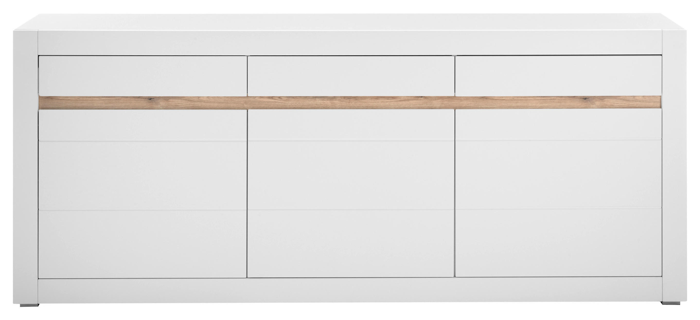 Sideboard Chester weiß matt B/H/T: ca. 217x90x42 cm Chester - weiß (217,00/90,00/42,00cm)