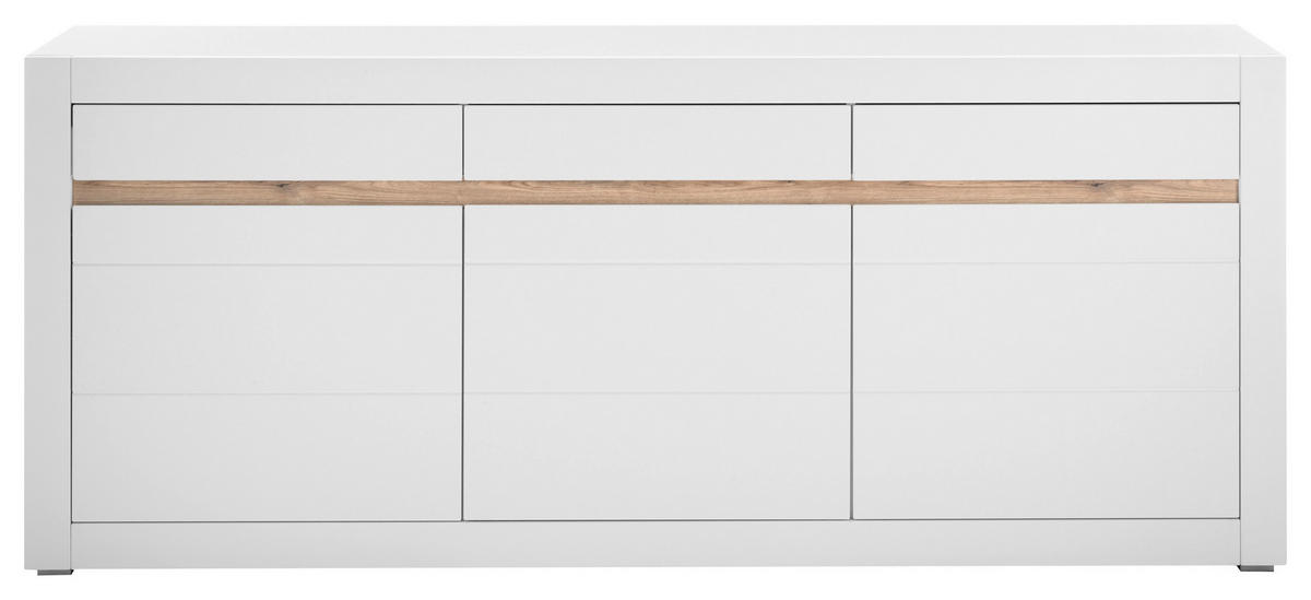 Sideboard Chester weiß matt B/H/T: ca. 217x90x42 cm Chester - weiß (217,00/90,00/42,00cm)