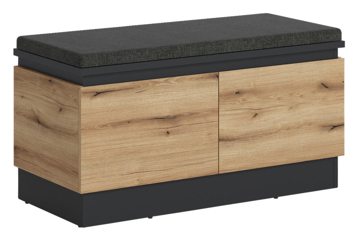 Sitzbank Corte Eiche Evoke Coast Nachbildung anthrazit B/H/T: ca. 101x54x45 cm Corte - Eiche/anthrazit (101,00/54,00/45,00cm)