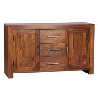 Sideboard natur silber B/H/T: ca. 118x70x40 cm Sideboard - natur/silber (118,00/70,00/40,00cm) - Wohnling