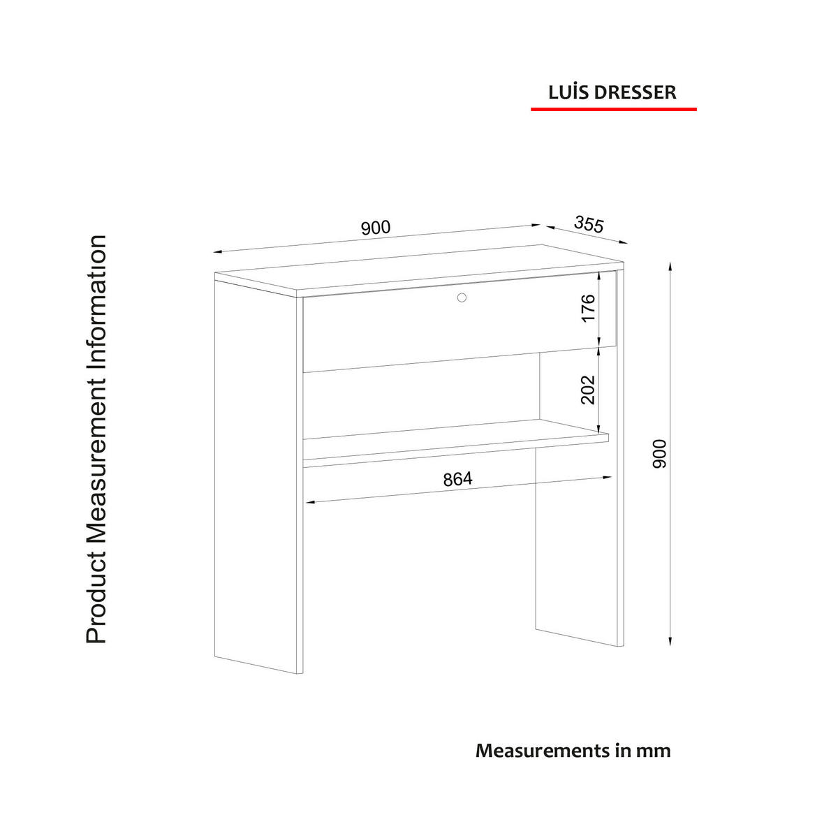 Konsolentisch Luis walnuss Nachbildung schwarz Spanplatte B/H/T: ca. 90x90x35,5 cm Luis - schwarz/walnuss (90,00/90,00/35,50cm) - moebel17