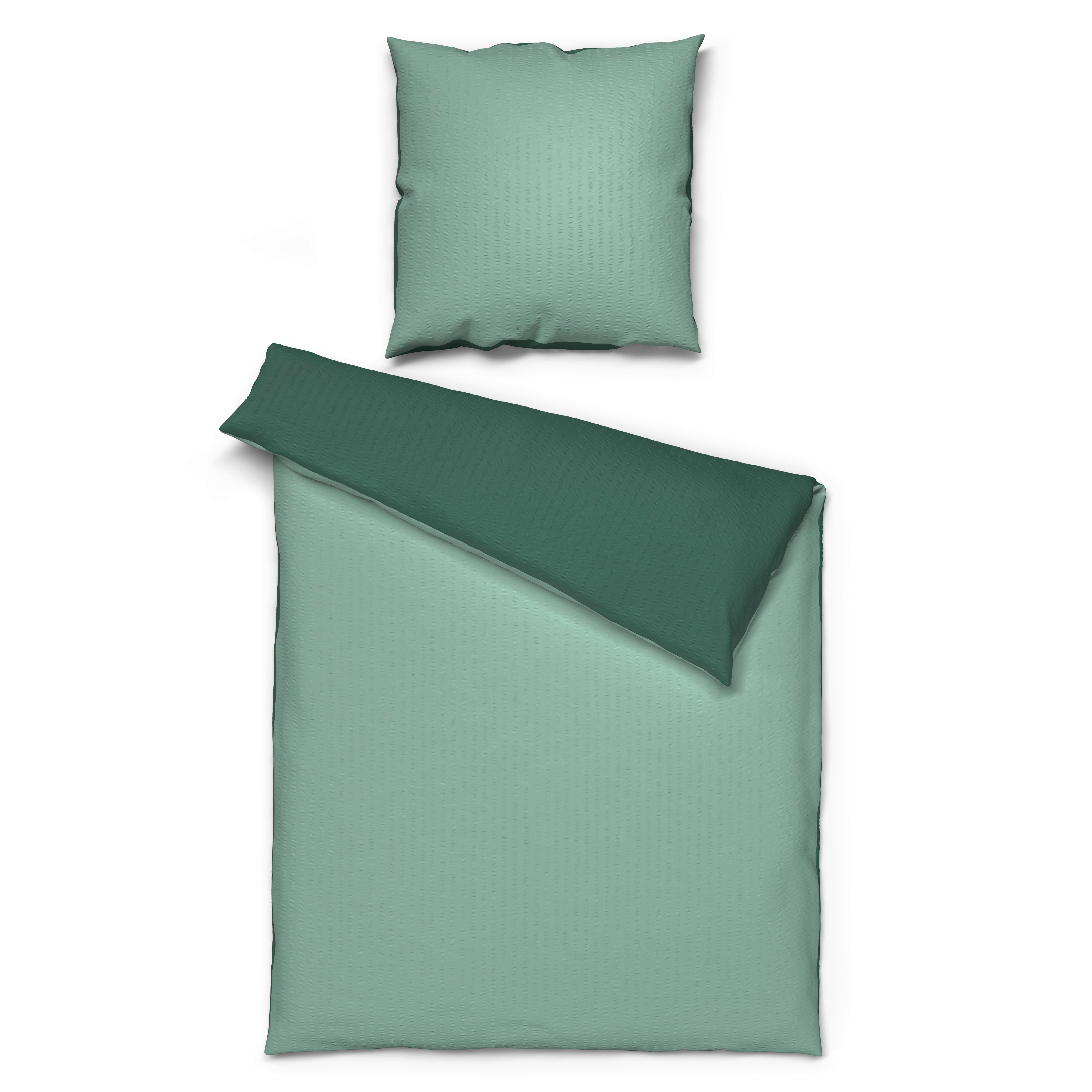 Microfaser Wende Bettwäsche Seersucker Wendebettwäsche-Seersucker mint - mint/grün (135,00/200,00cm)