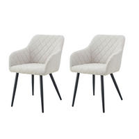 Stuhl LEA, 2er Set creme schwarz Webstoff B/H/T: ca. 56x83x60 cm LEA, 2er Set - creme/schwarz (56,00/83,00/60,00cm) - xonox.home