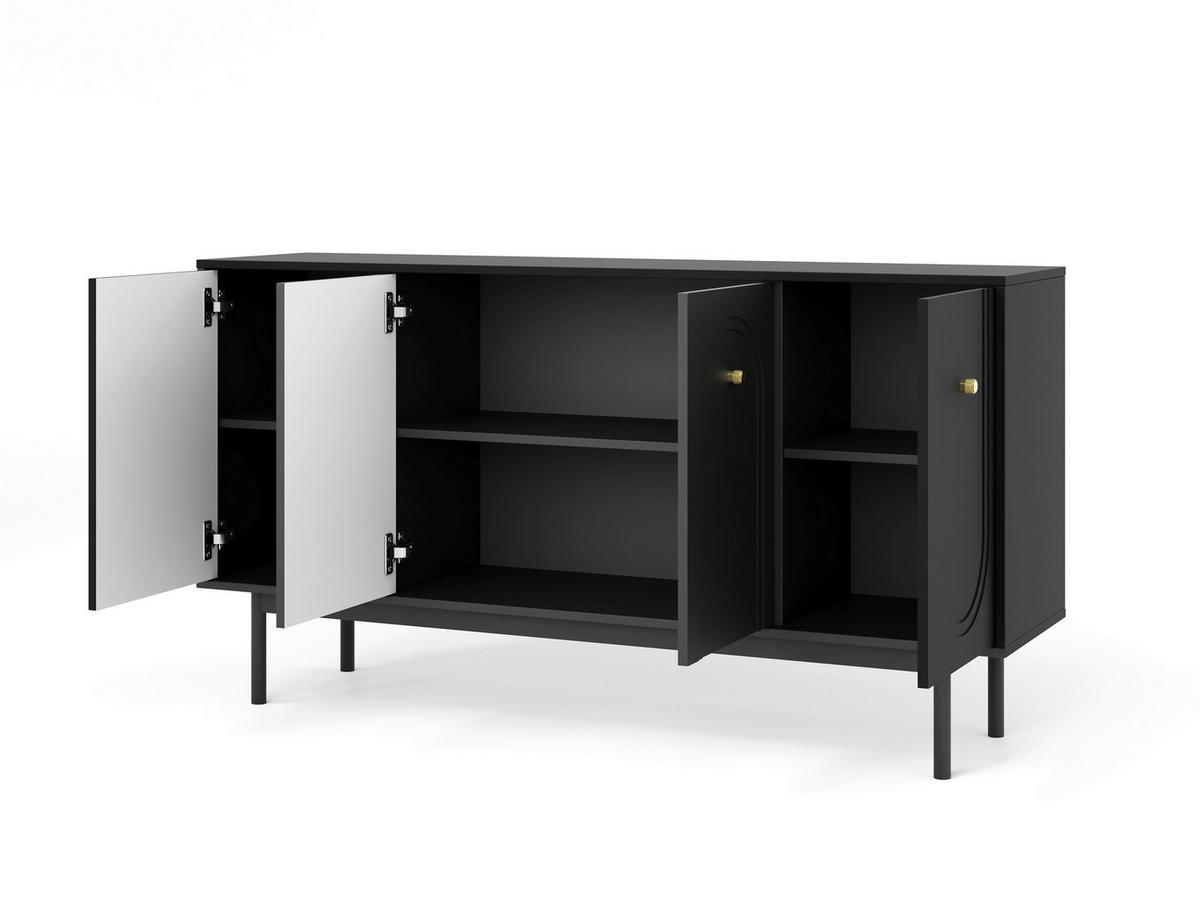 Kommode MAZOMA schwarz gold Optik B/H/T: ca. 154x82x39 cm MAZOMA - gold/schwarz (154,00/82,00/39,00cm) - WIPMEB