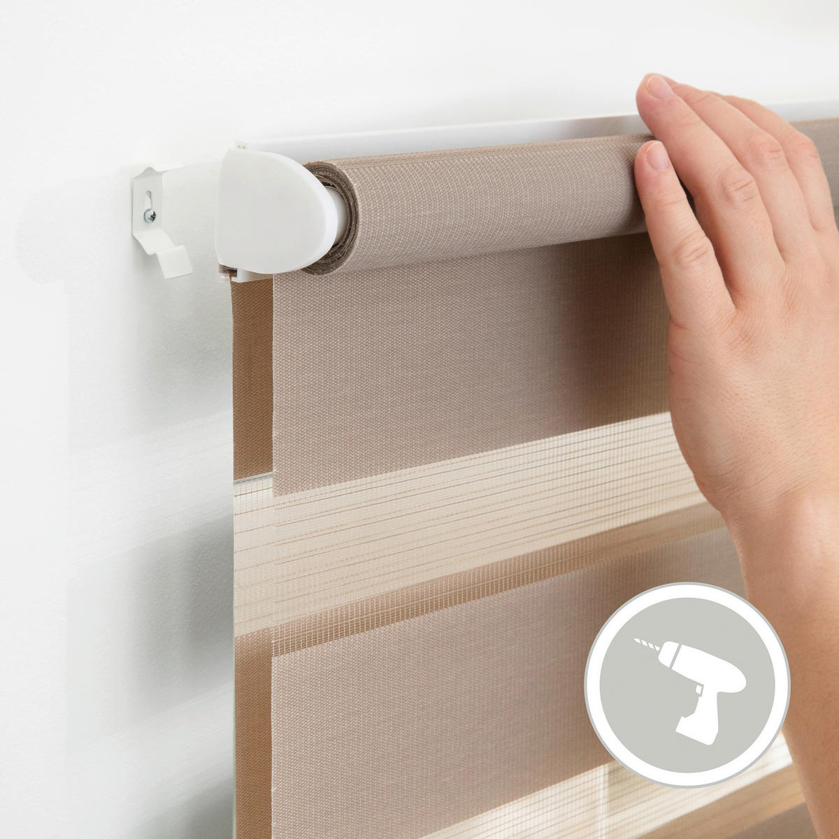 Doppelrollo Duo taupe B/L: ca. 45x150 cm Duo - taupe (45,00/150,00cm) - LICHTBLICK