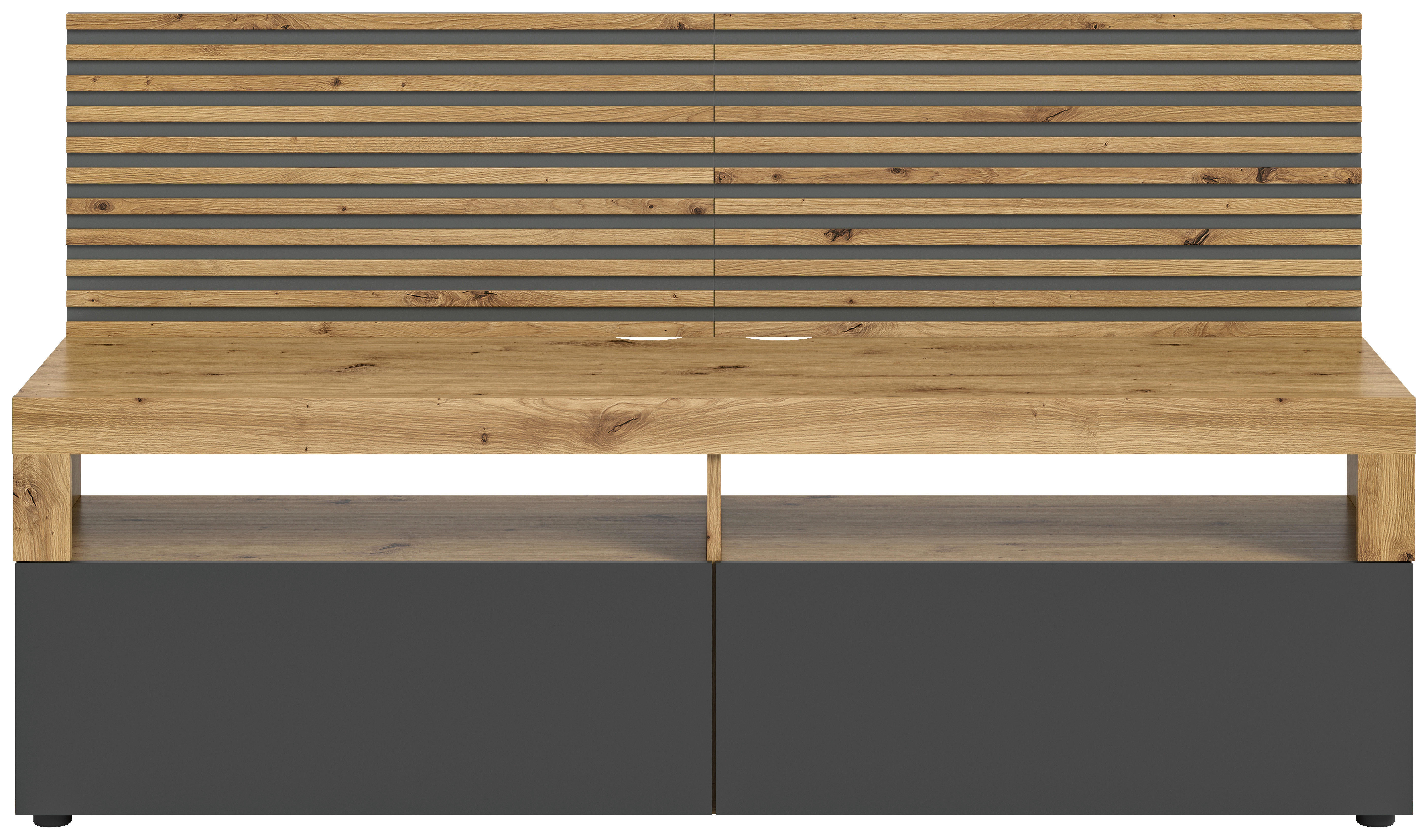 TV-Lowboard Okai anthrazit Eiche Artisan Nachbildung B/H/T: ca. 160x90x45 cm Okai - Eiche/anthrazit (160,00/90,00/45,00cm)