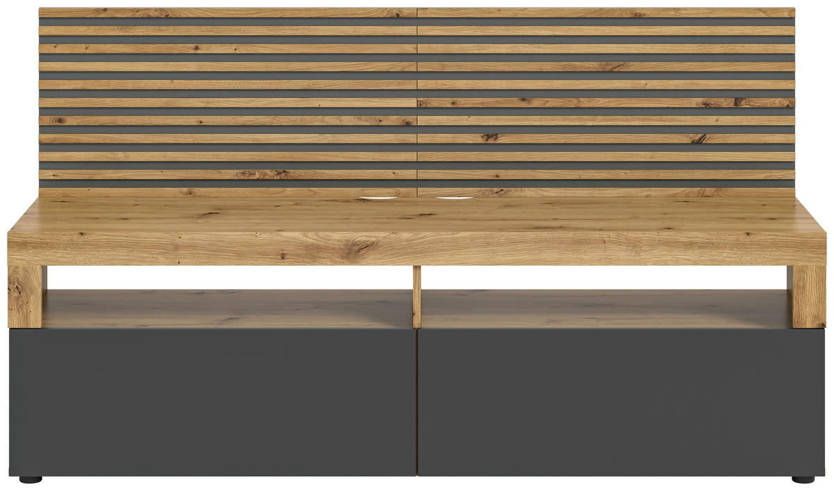 TV-Lowboard Okai anthrazit Eiche Artisan Nachbildung B/H/T: ca. 160x90x45 cm Okai - Eiche/anthrazit (160,00/90,00/45,00cm)