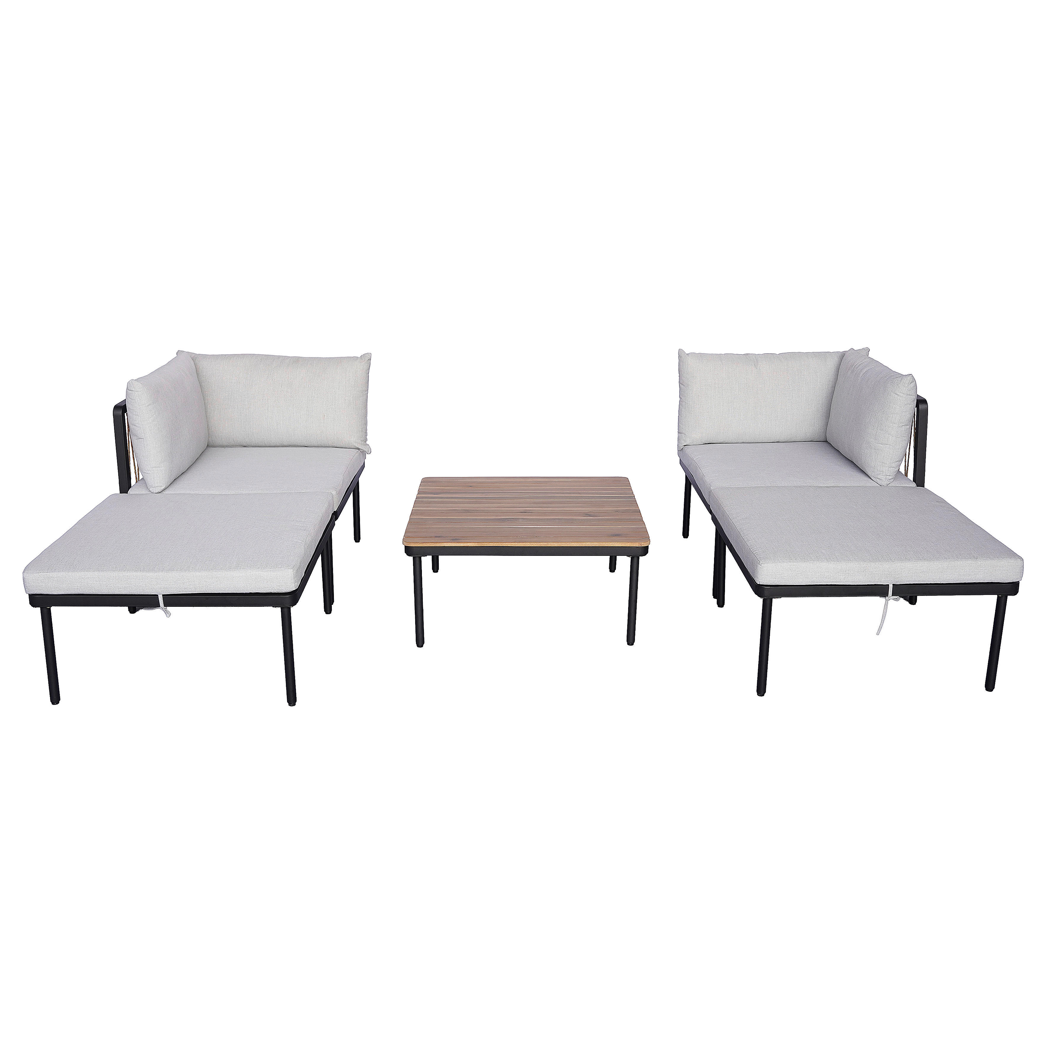 POCOline Gartensitzgruppe grau Akazie Gartensitzgruppe_5tlg. - grau - POCOline