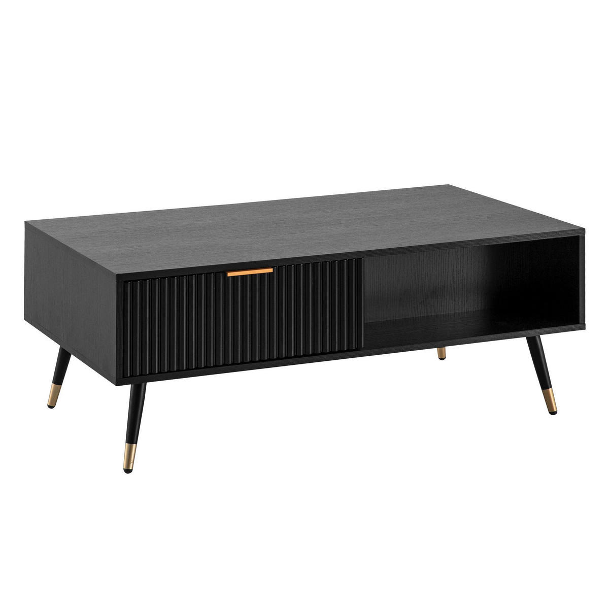 Couchtisch schwarz B/H/T: ca. 110x43x60 cm Couchtisch - schwarz (110,00/43,00/60,00cm) - Wohnling