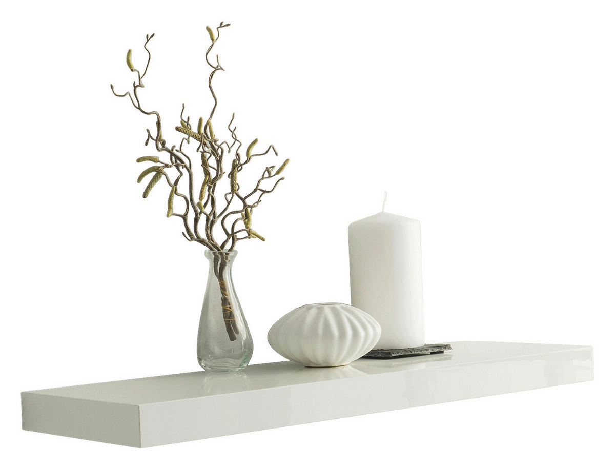 Wandboard Shelvy 60 weiß hochglänzend B/H/T: ca. 60x4x24 cm Shelvy 60 - weiß (60,00/4,00/24,00cm)
