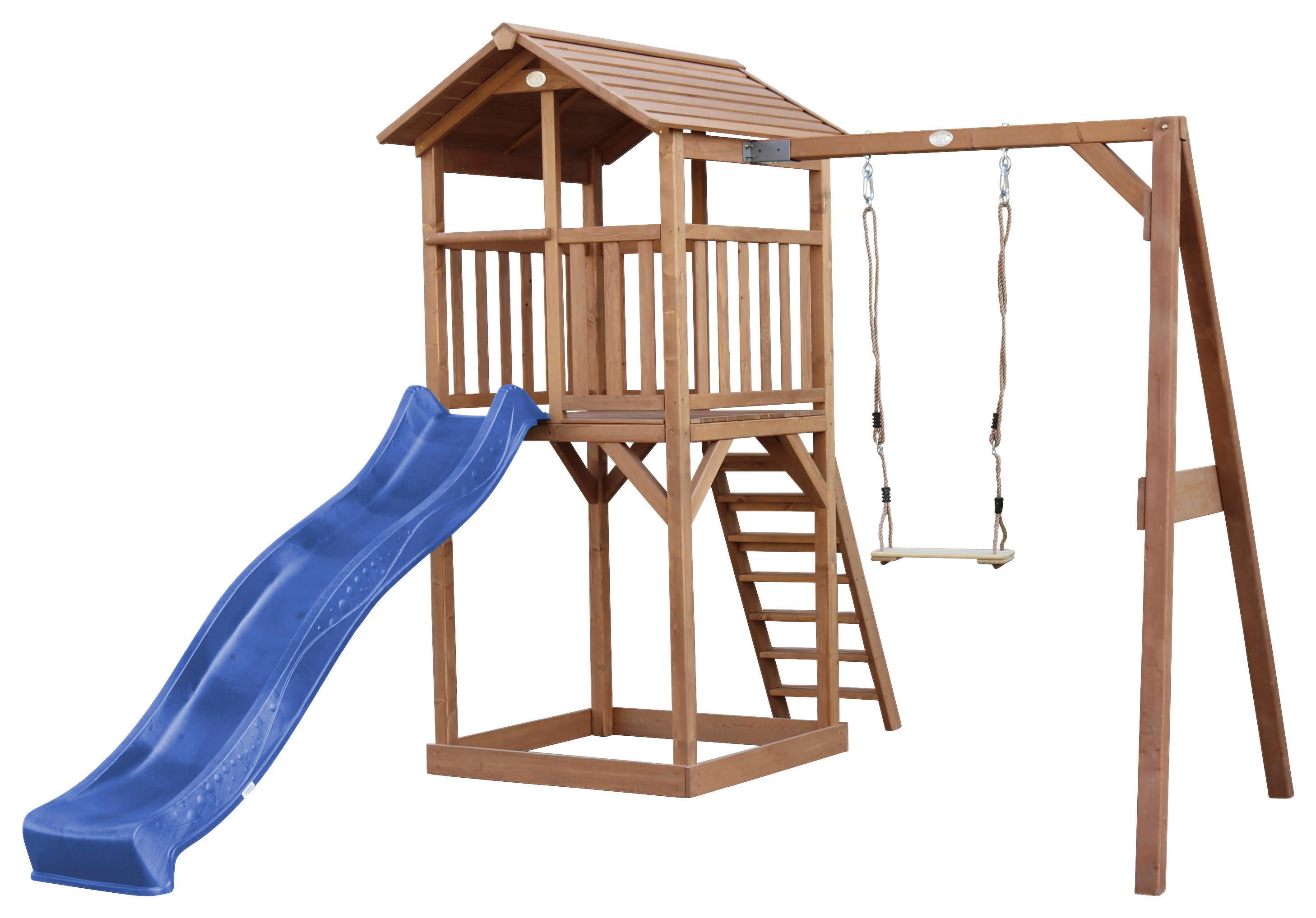 AXI Spielturm Beach Tower braun B/H/L: ca. 284x242x349 cm Beach Tower - braun/blau (349,00/284,00/242,00cm) - AXI