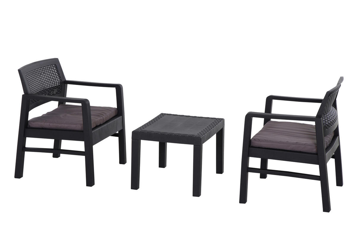 ProGarden Balkonset Kraka anthrazit Kunststoff B/H/L: ca. 60x42x70 cm Kraka - anthrazit (70,00/60,00/42,00cm) - ProGarden