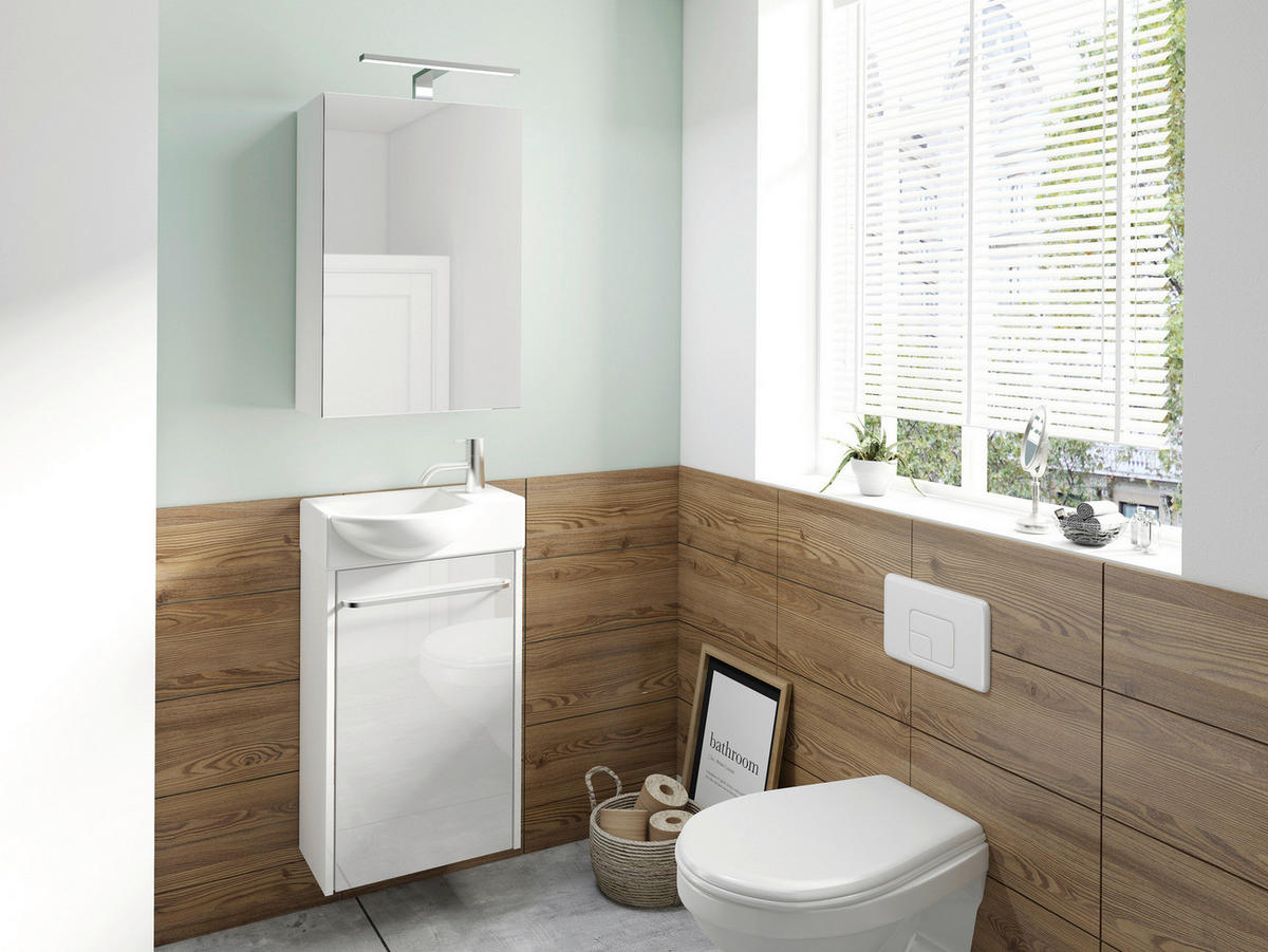 Spiegelschrank SPREE weiß matt B/H/T: ca. 40x60x15 cm SPREE - weiß (40,00/60,00/15,00cm) - byLIVING