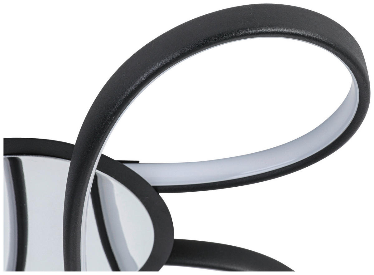 Nolo LED Deckenleuchte Chrom schwarz Kunststoff Metall B/H/L: ca. 48x12x48 cm 2 Brennstellen LED-Deckenleuchte_Markus - schwarz/Chrom (48,00/48,00/12,00cm) - Nolo