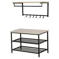 Garderobenset 837-094 natur schwarz B/H/T: ca. 75x45x30 cm 837-094 - natur/schwarz (75,00/45,00/30,00cm) - HOMCOM